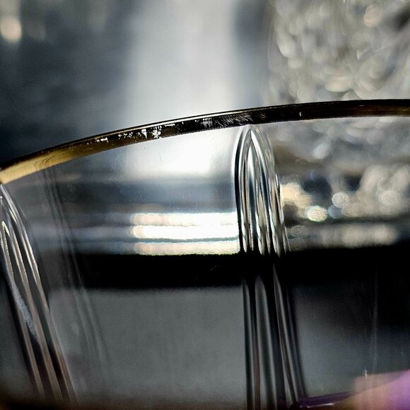 5 Mikasa Regal Court Gold Highball Glasses 5.5" luxury glassware 90s crystal vtg - Picture 8 of 12